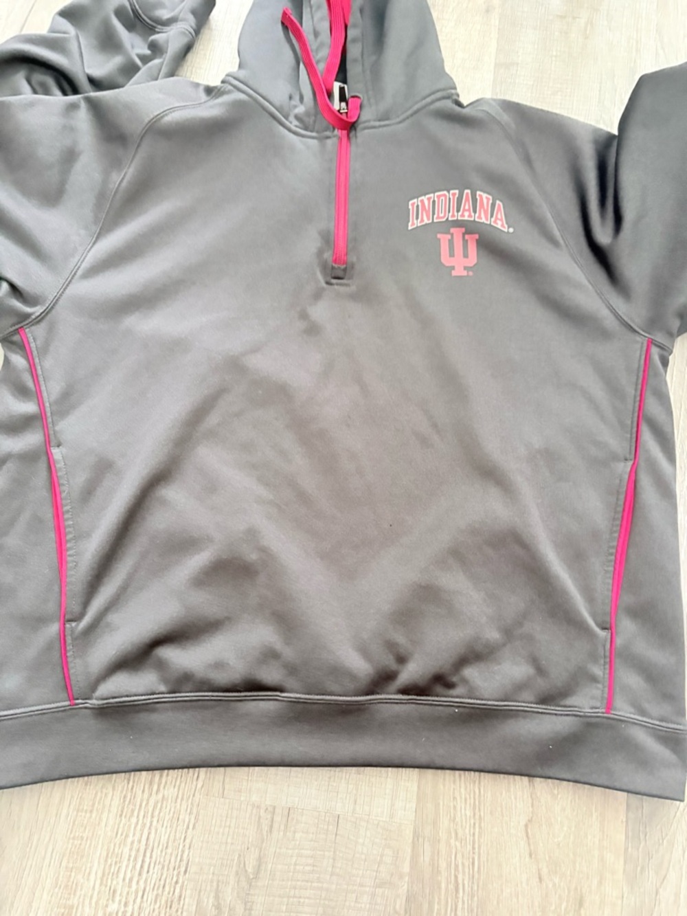 Indiana Hoosiers 1/4 Zip Hoodie Lightweight Big 10 IU size XL quarter zip
